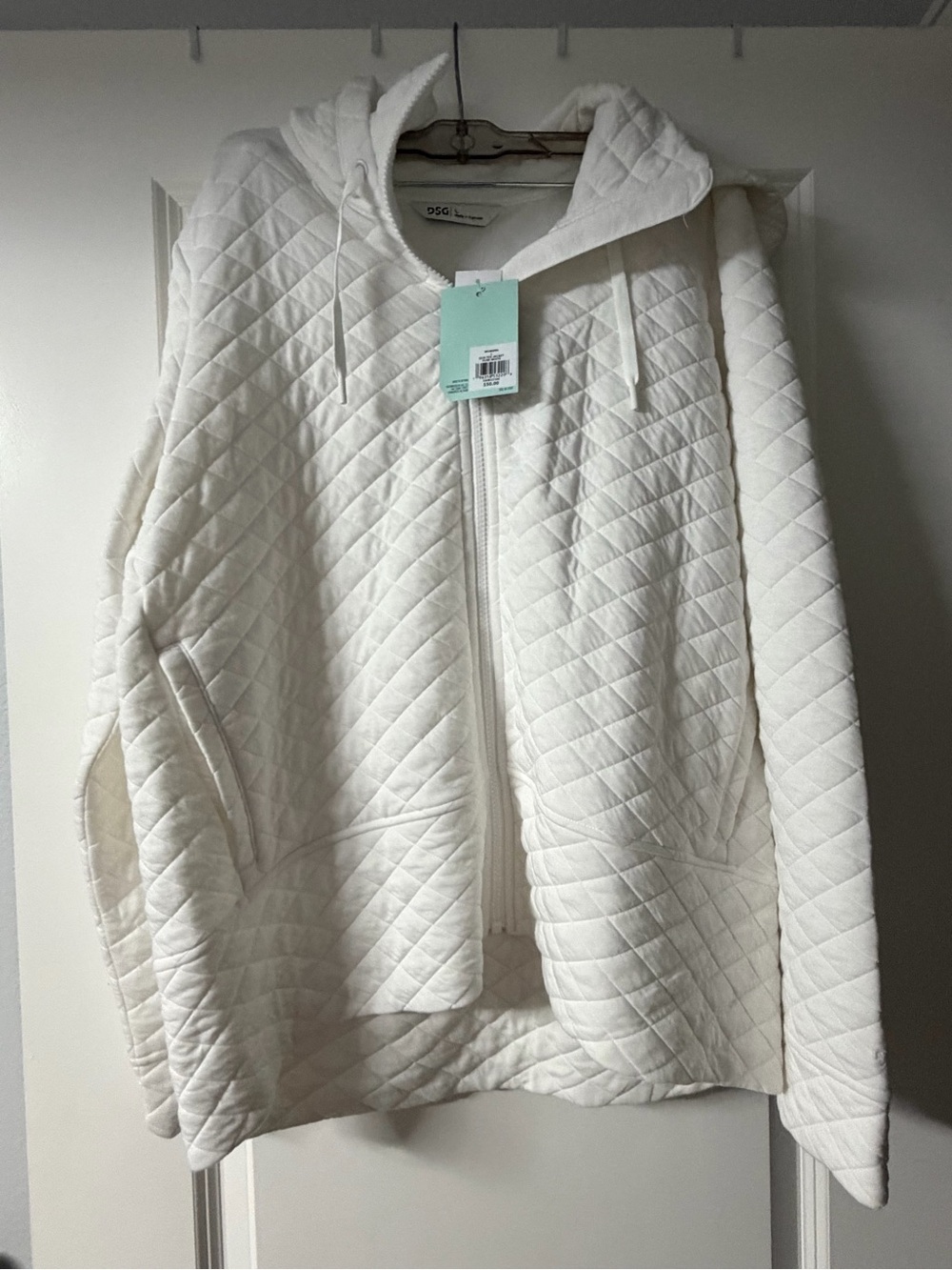 DSG Quilted Hooded Bomber Jacket - Ivory